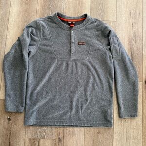 Patagonia Gray and Orange quarter snap sweater